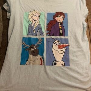 Disney White Frozen Character Short Sleeve Tee